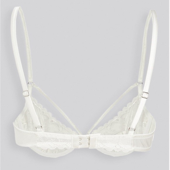 Fleur du Mal Gardenia Lace Demi Bra in Crème 36C - Picture 2 of 10